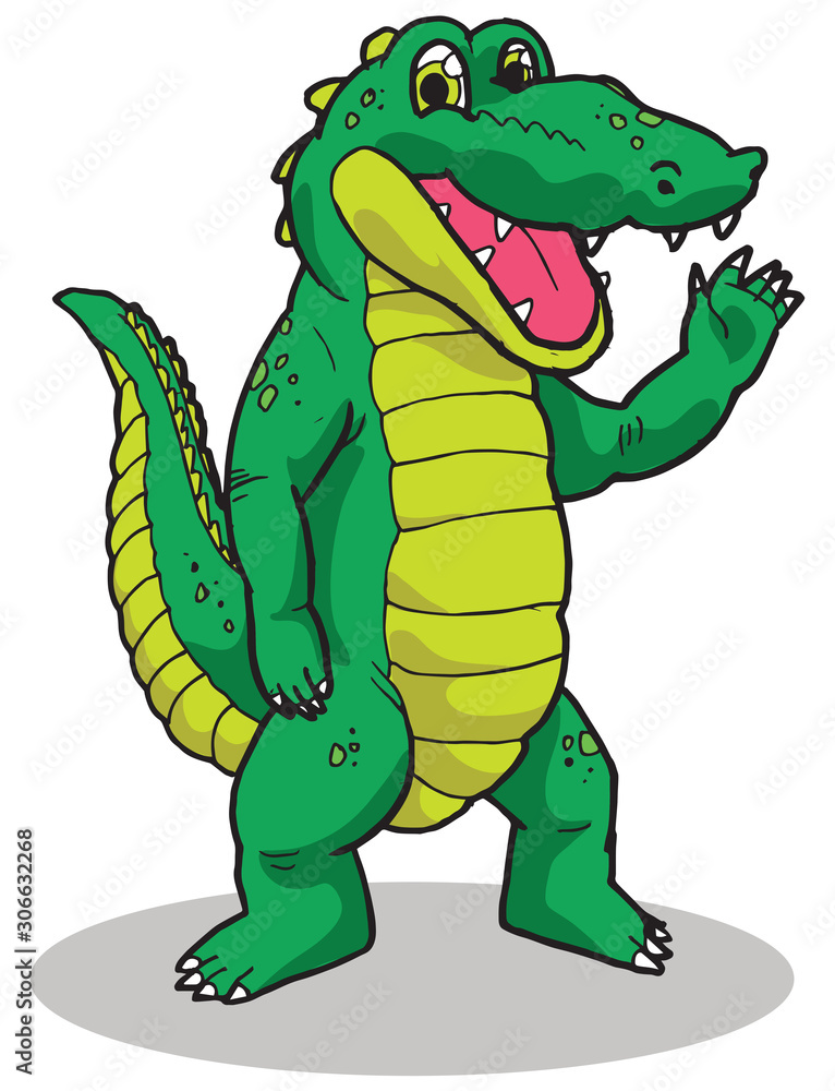 Fototapeta premium Cute Alligator Vector Illustration