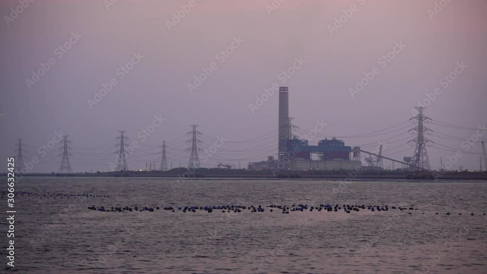 coal power plant at sunset coal power plant at sunset