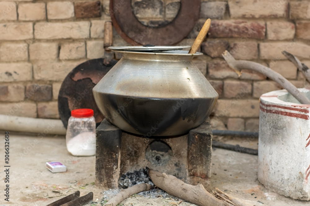 Open kitchen in the typical village in the Thar desert Open kitchen in the typical village in the Thar desert
