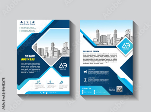 A modern business cover brochure layout with shape vector illustration