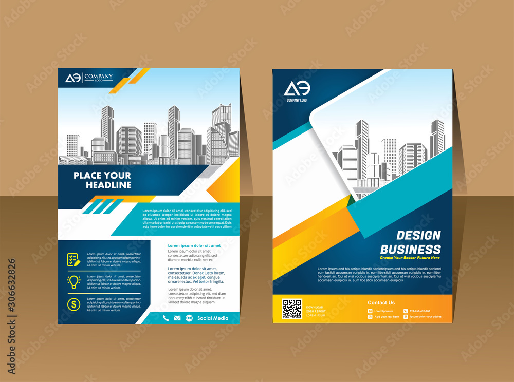A modern business cover brochure layout with shape vector illustration A modern business cover brochure layout with shape vector illustration