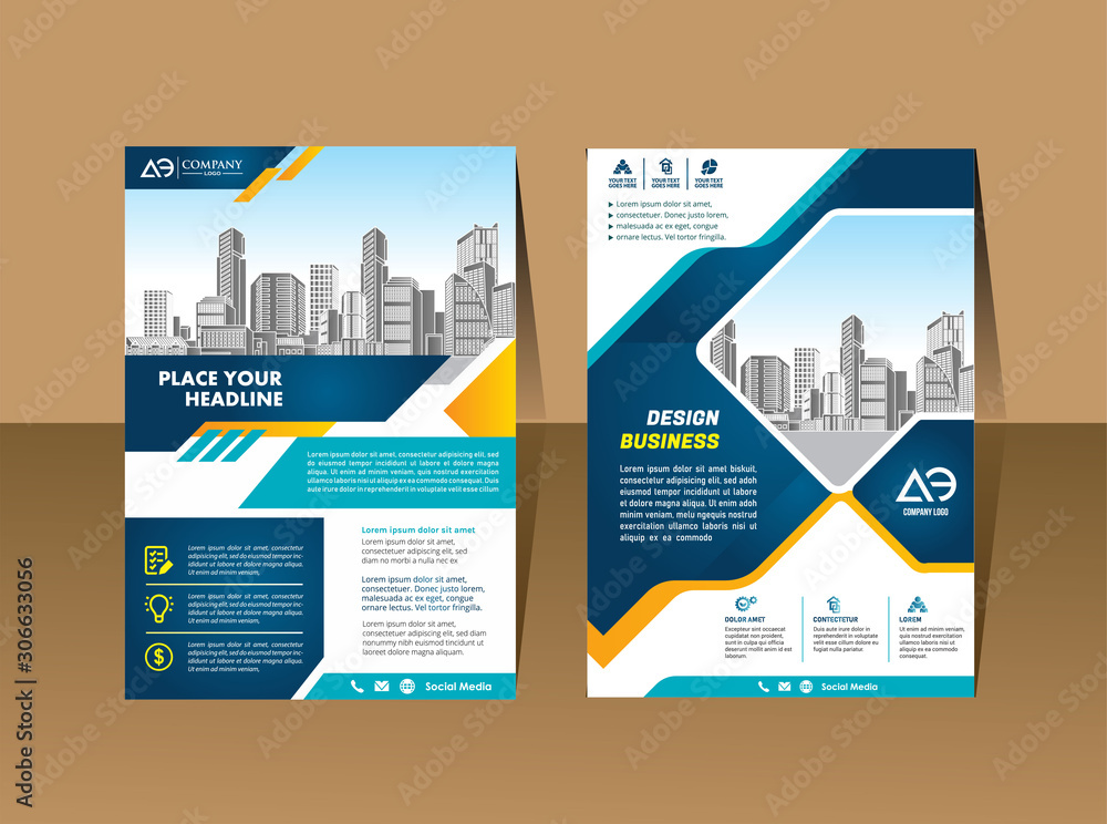 A modern business cover brochure layout with shape vector illustration A modern business cover brochure layout with shape vector illustration