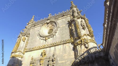 famous manueline window from templar knights castle and convent of christ tomar portugal 4k