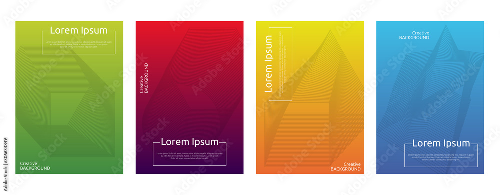 Obraz premium Colorful Gradient Minimal Geometric Line Pattern Background Cover Template