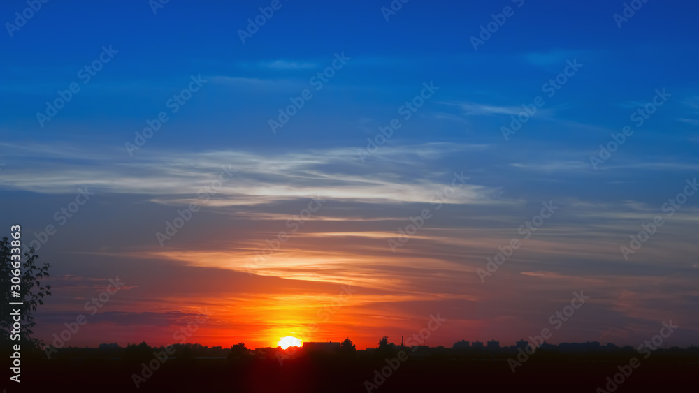 Glowing Golden Sunset Sky Background