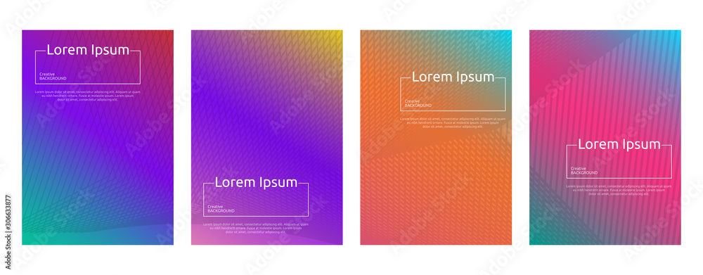 Fototapeta premium Colorful Gradient Minimal Geometric Line Pattern Background Cover Template