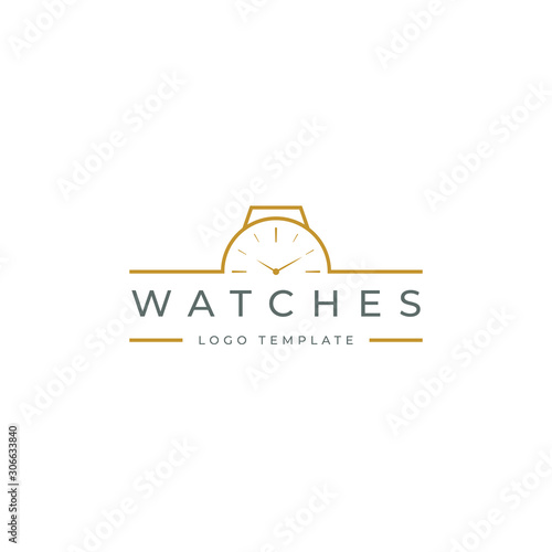 Watches frame logo design template