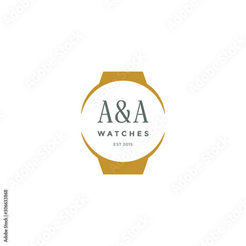 Watches frame logo design template