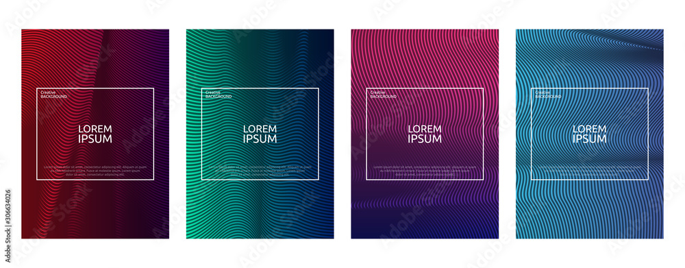 Colorful Gradient Minimal Geometric Line Pattern Background Cover Template