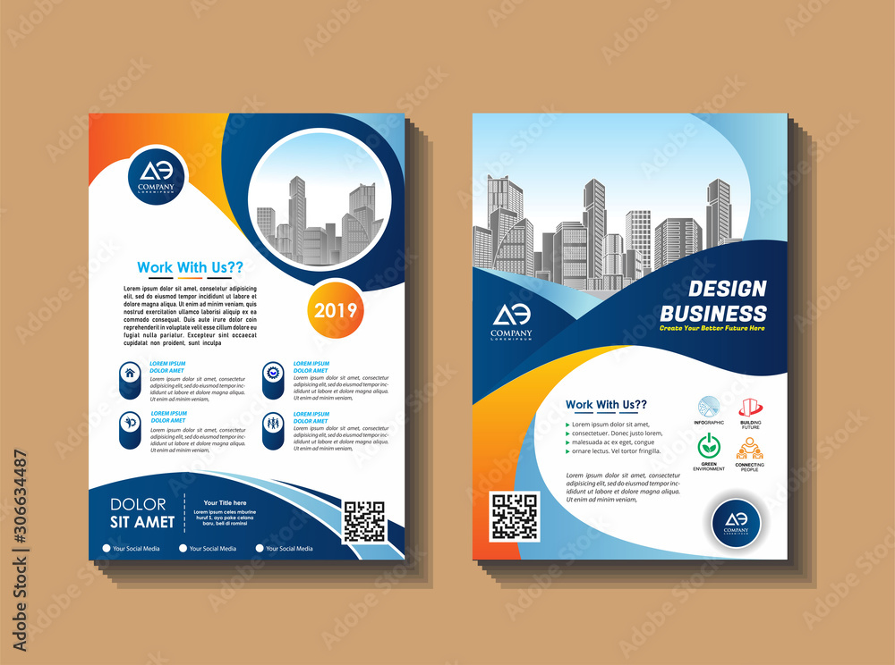 A modern business cover brochure layout with shape vector illustration A modern business cover brochure layout with shape vector illustration