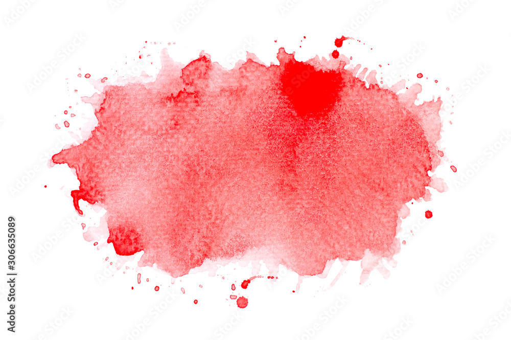 red splash brush watercolor on paper. red splash brush watercolor on paper.