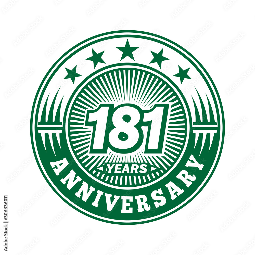 181 years logo. One hundred eighty one years anniversary celebration logo design. Vector and illustration. 181 years logo. One hundred eighty one years anniversary celebration logo design. Vector and illustration.