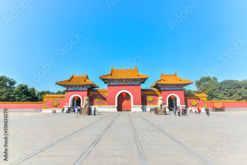 Shenyang zhaoling park gate, shenyang Zhao Mausoleum park gate, liaoning province, China.