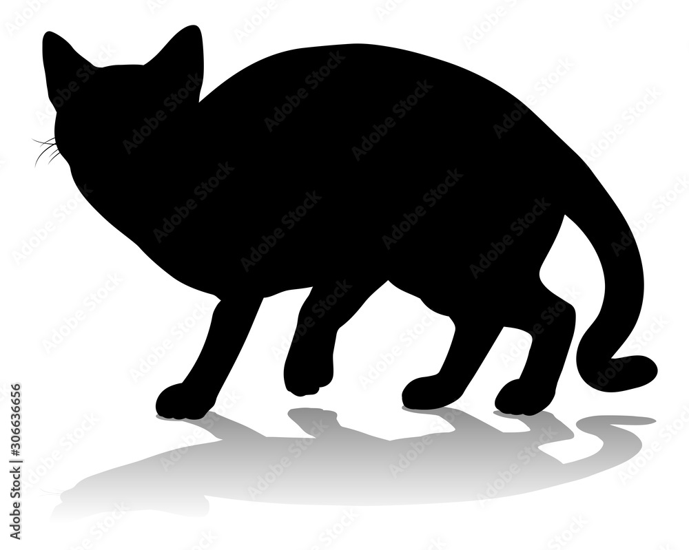 A silhouette cat pet animal detailed graphic A silhouette cat pet animal detailed graphic