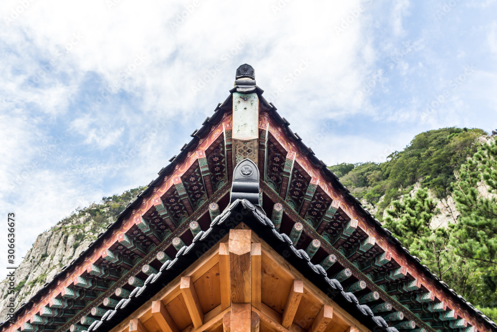 A Hanok roof view traditional korea. A Hanok roof view traditional korea.