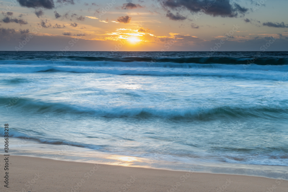 Clouds, sea and surf sunrise seasape