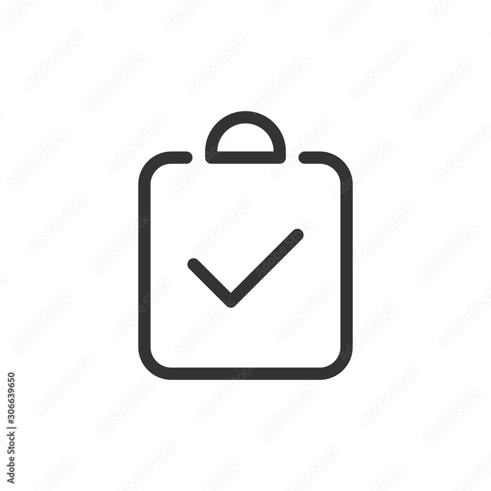 Document checkbox icon in flat style. Test vector illustration on white isolated background. Contract business concept. Document checkbox icon in flat style. Test vector illustration on white isolated background. Contract business concept.