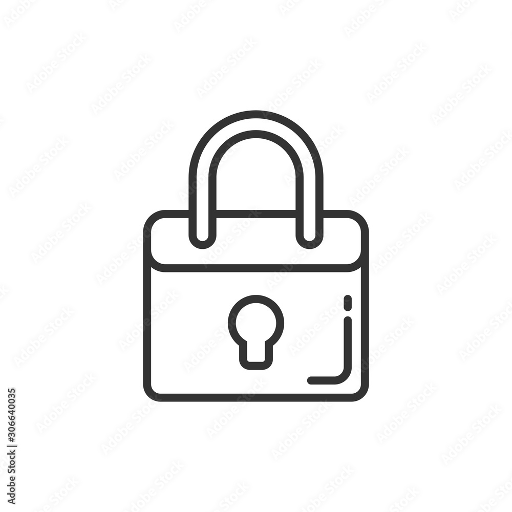 Locker icon in flat style. Padlock password vector illustration on white isolated background. Key unlock business concept. Locker icon in flat style. Padlock password vector illustration on white isolated background. Key unlock business concept.