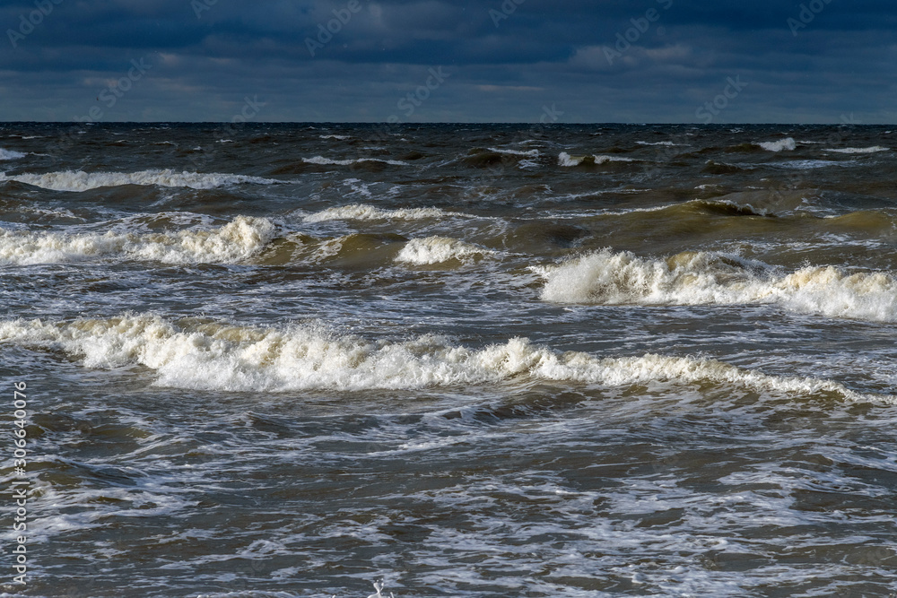 Stormy weather on Baltic sea.