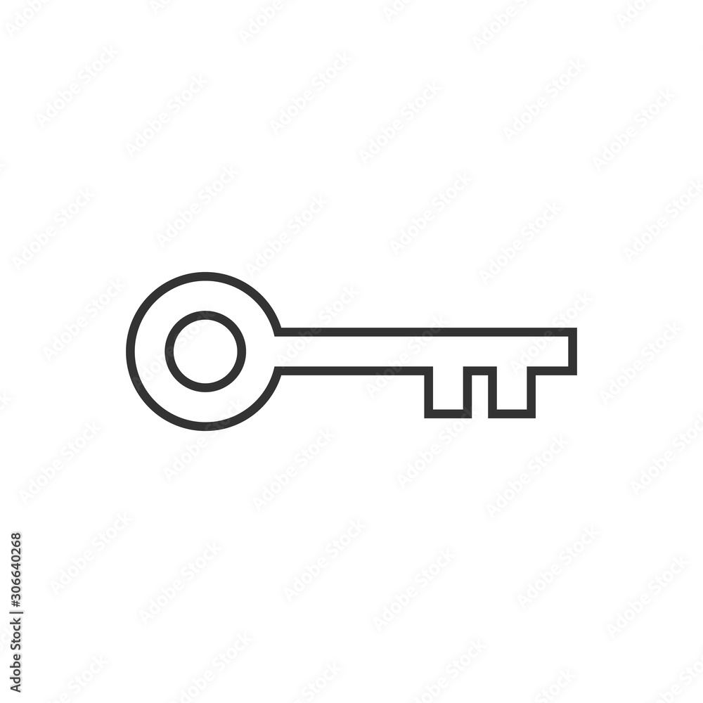 Key icon in flat style. Password vector illustration on white isolated background. Access business concept. Key icon in flat style. Password vector illustration on white isolated background. Access business concept.