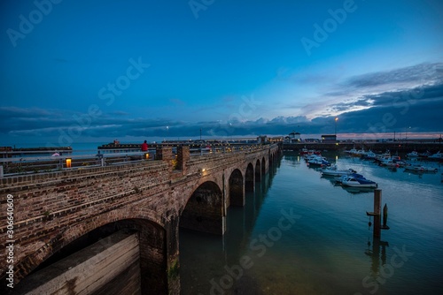 The viaduct over Folkestone Harbour leading to the Harbour Arm.