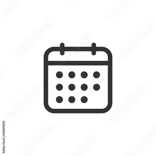 Calendar icon in flat style. Agenda vector illustration on white isolated background. Schedule planner business concept.