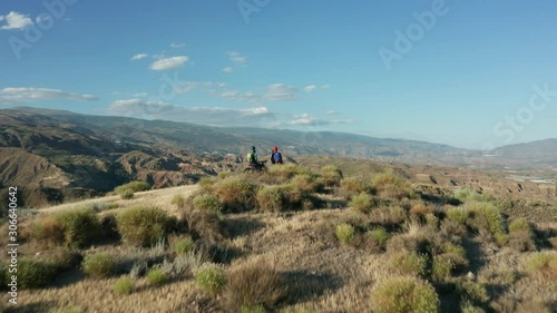 mountain bikers in the seirra nevada, spain photo