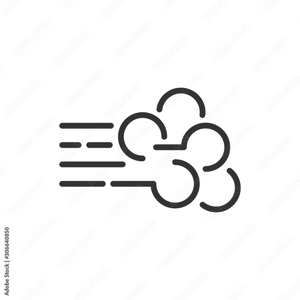 Wind icon in flat style. Air vector illustration on white isolated background. Breeze business concept. Wind icon in flat style. Air vector illustration on white isolated background. Breeze business concept.