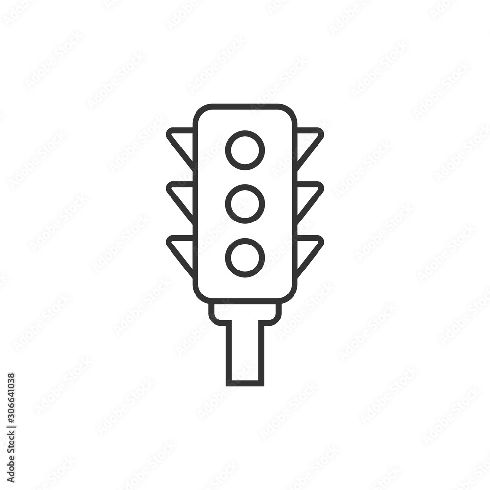 Semaphore icon in flat style. Traffic light vector illustration on white isolated background. Crossroads business concept. Semaphore icon in flat style. Traffic light vector illustration on white isolated background. Crossroads business concept.