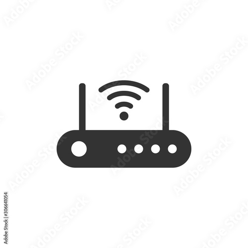 Tableau sur toile Wifi router icon in flat style