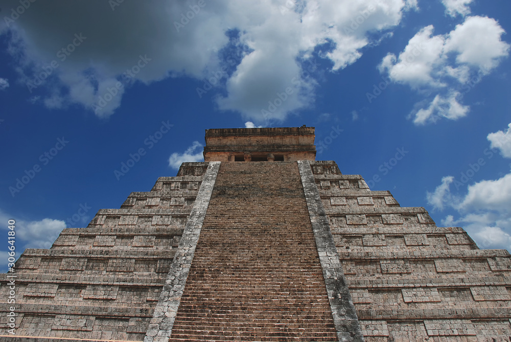 The Maya ruins at Chichen Itza in in the jungle of the Yucatan in Mexico