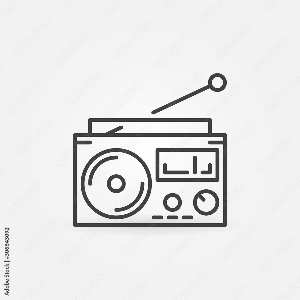 Old Radio vector concept icon or symbol in thin line style Old Radio vector concept icon or symbol in thin line style