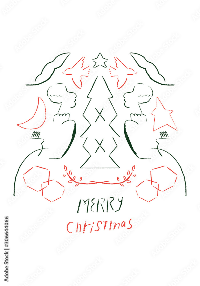 Obraz premium クリスマス イラスト グラフィック シンプル