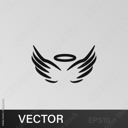 angel wings and halo icon. Element of simple icon for websites  web design  mobile app  info graphics. Signs and symbols can be used for web  logo  mobile app  UI  UX
