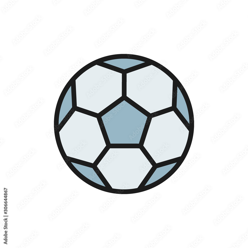 Soccer ball flat color icon. Isolated on white background Soccer ball flat color icon. Isolated on white background