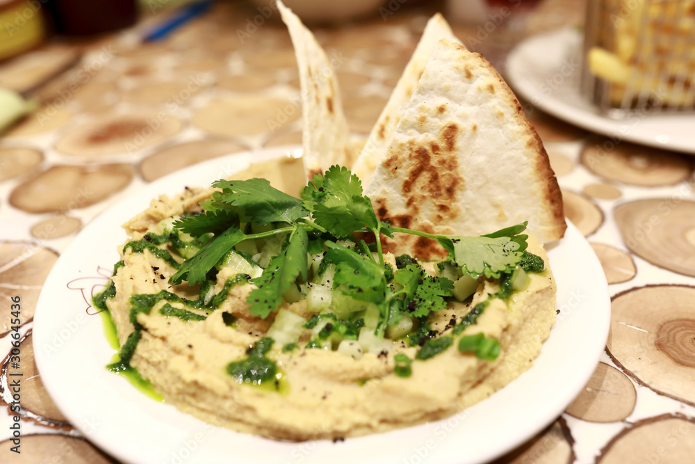 Hummus with greens Hummus with greens