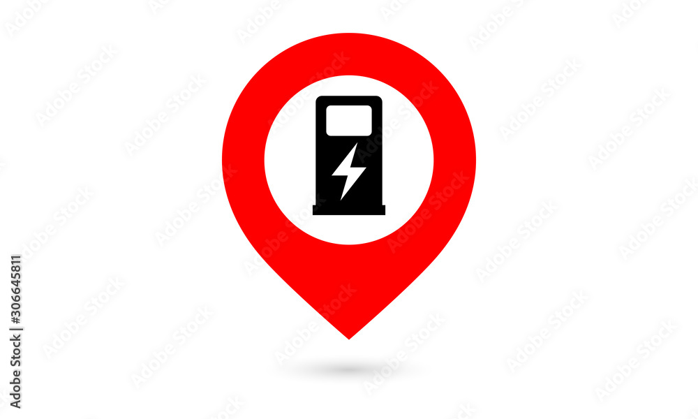 Electric car charge station map pointer, pin. Marker Electric car charge station map pointer, pin. Marker