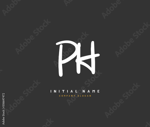 P H PH Beauty vector initial logo, handwriting logo of initial signature, wedding, fashion, jewerly, boutique, floral and botanical with creative template for any company or business.