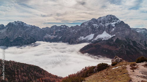 Cloudy autumn day in the italian alps
