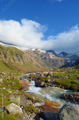 Majestic alpine landscape full of glaciers in Alps, Matrei in Osttirol, Austria