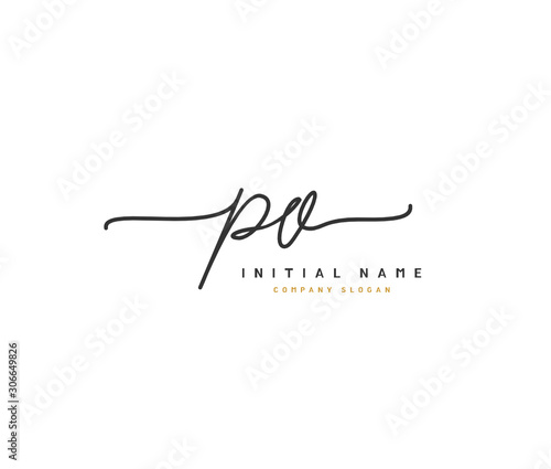 P O PO Beauty vector initial logo, handwriting logo of initial signature, wedding, fashion, jewerly, boutique, floral and botanical with creative template for any company or business.