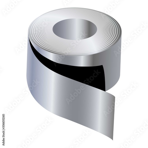 Flat metal coil icon. Cartoon of flat metal coil vector icon for web design isolated on white background