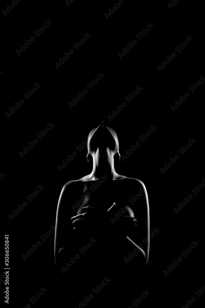 female silhouette on black female silhouette on black