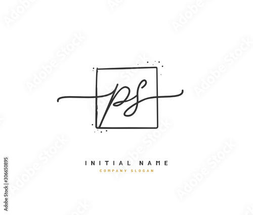 P S PS Beauty vector initial logo, handwriting logo of initial signature, wedding, fashion, jewerly, boutique, floral and botanical with creative template for any company or business.