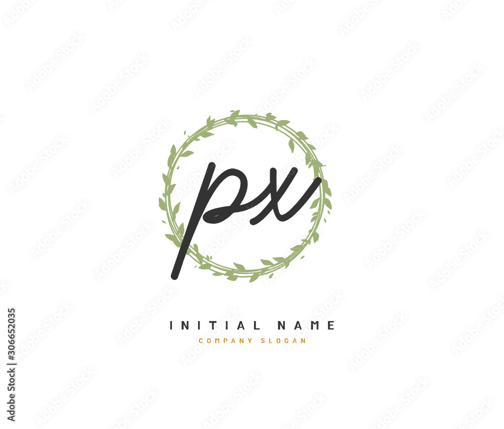 P X PX Beauty vector initial logo, handwriting logo of initial signature, wedding, fashion, jewerly, boutique, floral and botanical with creative template for any company or business. P X PX Beauty vector initial logo, handwriting logo of initial signature, wedding, fashion, jewerly, boutique, floral and botanical with creative template for any company or business.