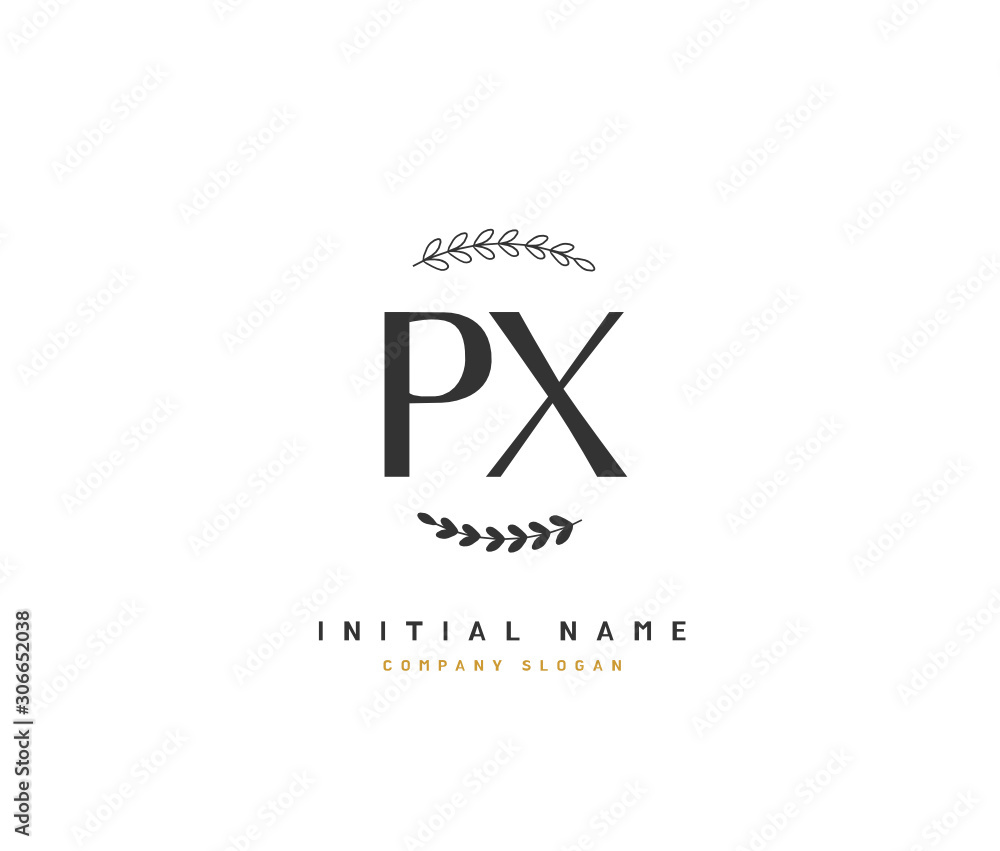 P X PX Beauty vector initial logo, handwriting logo of initial signature, wedding, fashion, jewerly, boutique, floral and botanical with creative template for any company or business. P X PX Beauty vector initial logo, handwriting logo of initial signature, wedding, fashion, jewerly, boutique, floral and botanical with creative template for any company or business.