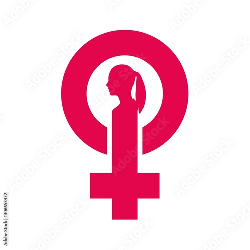 Female sign icon. Silhouette of woman head