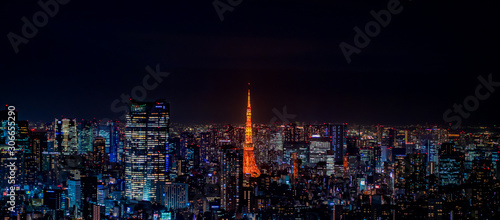 Tokyo cityscape, Japan night view 東京の夜景