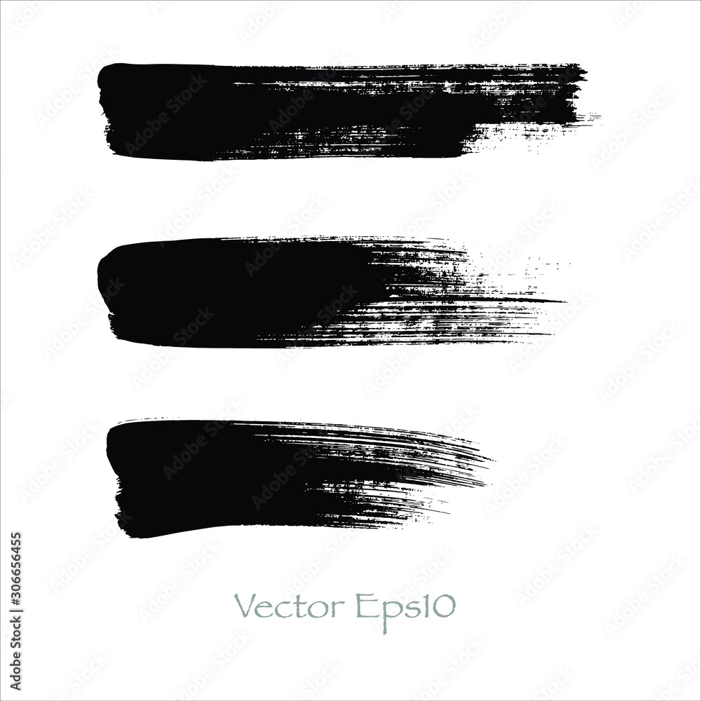 Vector black abstract watercolor background.