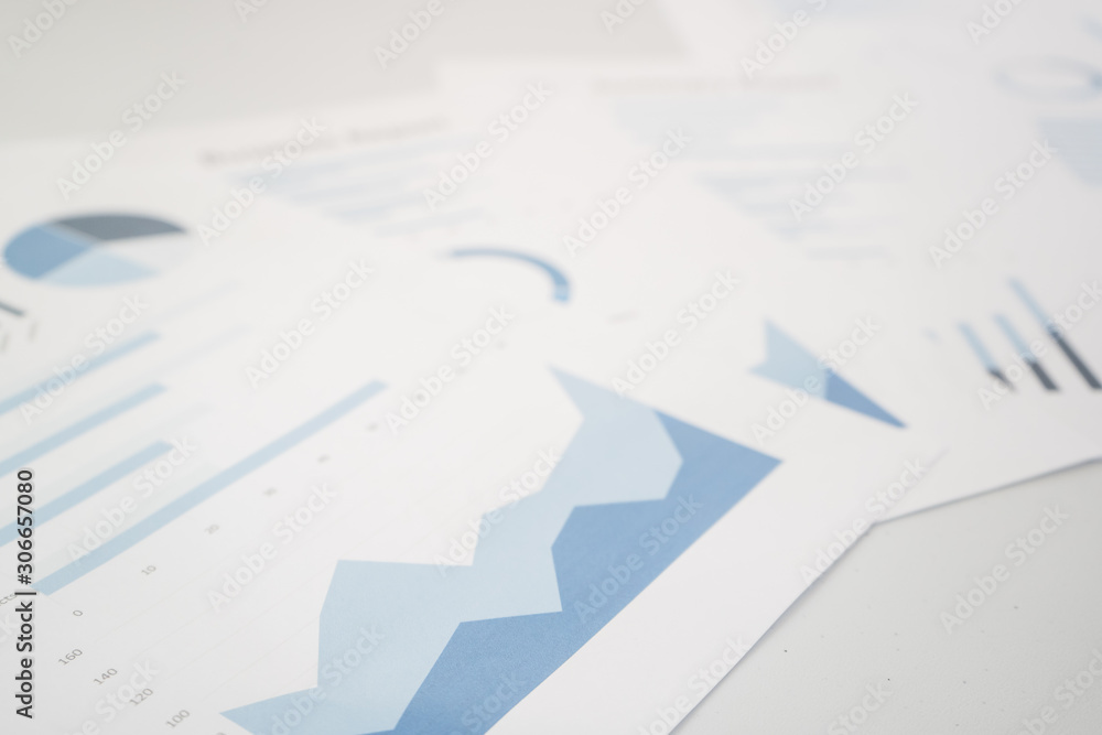 Business document report data with bar charts, pie charts, line graphs, on paper. Research data for market analysis and corporate financial planning. Business document report data with bar charts, pie charts, line graphs, on paper. Research data for market analysis and corporate financial planning.